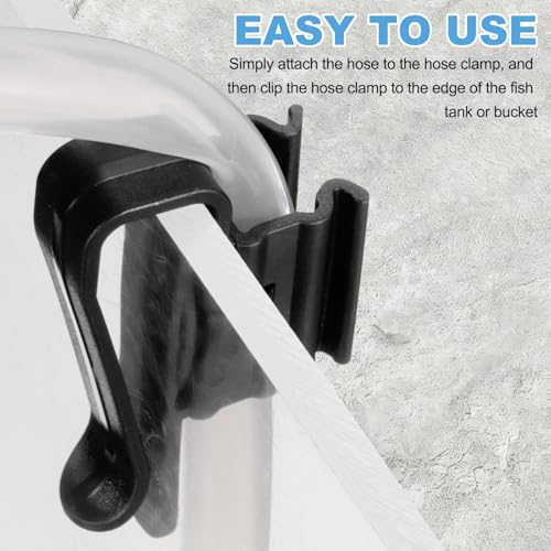 Fish for Tank Mounting Clip, Adjustable Hose Clamp Mounting Clip Water Pipe Hose Holder for 0.3"-1" Dia Tube, (Black, 2Pcs), Intended for Aquarium Air Pump/Pipe Organizer - color: Black