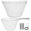 Riverruns Rubber Net Replacement with Repair Kit Fly Fishing Net Replacement Knotless Netting Bag for Rubber Fishing Net, Catch & Release - color: Transparent, size: 13.8" Dia x 9.8" Depth (39.4" Circumference )