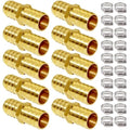 Joywayus 3/4" ID Hose Barb Fitting Hex Union Brass Adapter Water/Fuel/Air(Pack of 10) - size: 0.75 Inch, style: 10PCS