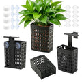 4 Pack Adjustable Aquarium Plant Holders, Hanging Hydroponic Baskets for Fish Tank, Height-Adjustable Extendable Hook, Include Plant Clips & Grow Sponges