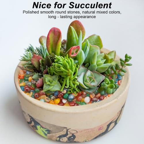 Aquarium Rocks,Landscaping Pebbles, River Rocks Decorative Ornamental Pebbles, DIY Smoothed Rocks for Potted Plant Resin Art Vase Fillers Aquarium Gravel Rocks (Colorful, 5 Pounds) - color: Colorful, size: 5 Pounds