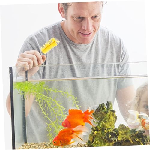 minkissy 1Set Double Ended Flexible Aquarium Cleaning Brush Set High Density Fish Tank Inlet Brush for Hard to Reach Areas for Water Outlet and Connector Cleaning