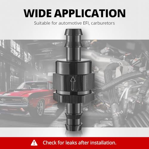 EVIL ENERGY 1/2" Check Valve, One Way Non-Return Valve Fitting Aluminum Black - size: 1/2