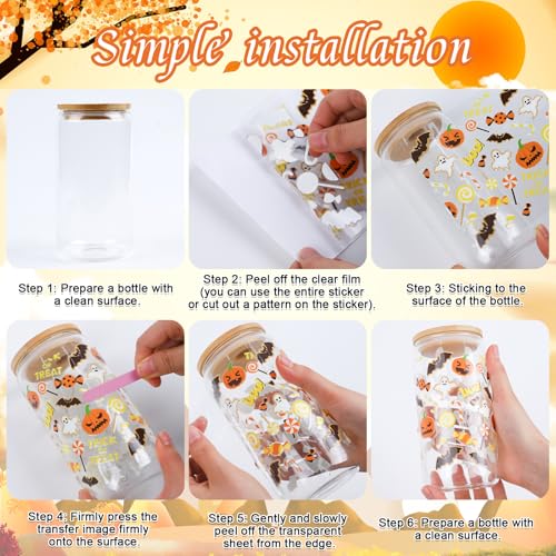Fall UV DTF Stickers - 20 Sheets Vintage Autumn UV DTF Cup Wraps for 16 OZ Glass Mugs, Pumpkin Bow Football Rustic UVDTF Stickers, Rub on Transfer Decals for DIY Water Bottles Crafts - style: Vintage Fall