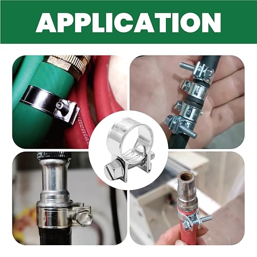 7/16" Small Fuel Injection Hose Clamps, 20PCS Gas Line Hose Clamp, Adjustable Pipe Hose Clip Tube Clamps for Automotive,Agriculture,Plumbing, 5/8"-23/32" Dia - size: 5/8"-23/32" (16-18mm)