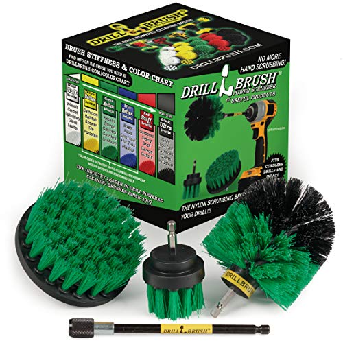Drill Brush Household Cleaners - Kitchen Cleaning Supplies - Oven Scrub Brush - Stove Top Cleaner Kit - Countertop Cleaning Tools - Sink Pots and Pans Stain Scrubber - Frying Pan Grease Scrubber Kit - color: Green
