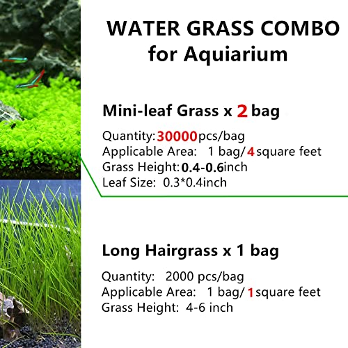 3 Pack Aquarium Plant s-e-e-d Combo,Fish Tank Tree Wood Grass Carpet Decor Decoration Ornaments 04MML