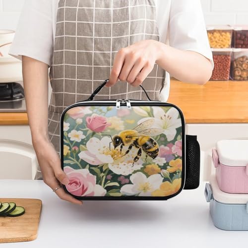 Goldfish Swimming in The Fish Tank Lunch Bag for Women Men,Reusable Portable Lunch Box, Soft Cooler Lunchbox for Work Picnic