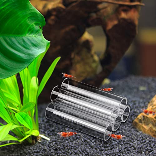5-Tube Fish Shrimp Feeder Breeding Pipe, Aquarium Tank Shelter, Acrylic Transparent Decorations - size: 5-hole