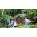 AWERT 72x24 inches Waterfall Terrarium Background Rainforest Aquarium Background Tropical Plants Green Tree Reptile Habitat Background Vinyl - size: 72x24in/180x60cm