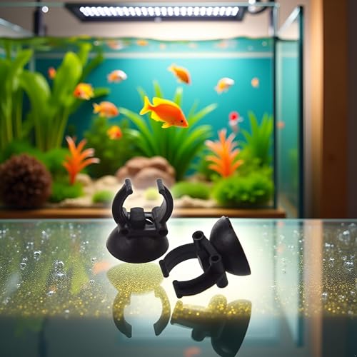 2 PCS Black Suction Cup Fish Tank Aquarium Heater Rubber Clip Airline Tubing Glass Holder Pet Supplies Cost- Effective Fashion in Practical Aquarium Pumps and Filters