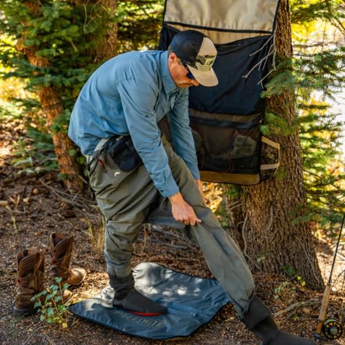 RiverSmith Fly Fishing Wader & Boot Bag – Gear-Roll Wader Bag with Changing Mat, Waterproof Pocket, Rod & Net Storage – Fly Fishing Gear Organizer – Shadow Kelp - color: Shadow Kelp