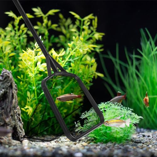 Portable Long Handle Fishing Landing Net Square Aquariums Fish Tanks Fishing Landing Float Item Cleanning Tool Long Handle Fine Mesh Skimming Fine Mesh Cleanning - size: Large