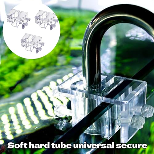 3Pcs Acrylic Aquarium Hose Holder Practical Tube Clips Aquarium Water Pipe Clamp for Fish Tank Water Pump Pipe Mounting