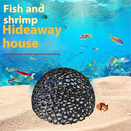 Artificial Resting Cave Shelter Aquarium Decors Landscape for Beautify Aquarium Landscaping Appearance Dome Corner Fish Cave with Removable Design