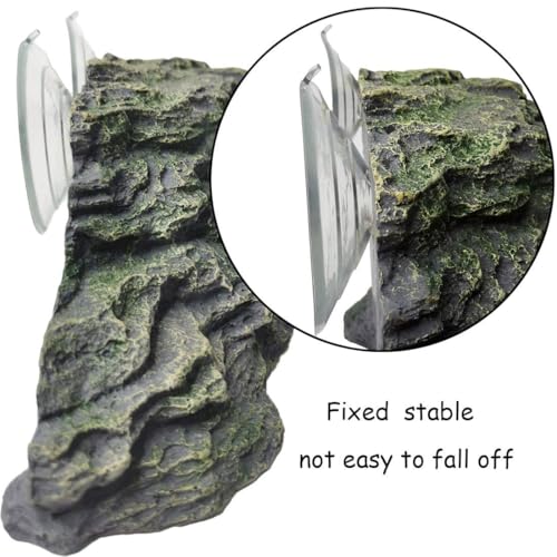 kathson Turtle Basking Platform Baby Tortoise Climbing Ramp Shale Reptiles Dock Resting Terrace Stone Aquarium Ornament Rock Landscaping Decoration for Frogs Newts (Medium Size:8.2”Lx3.3”Wx3.1”H)
