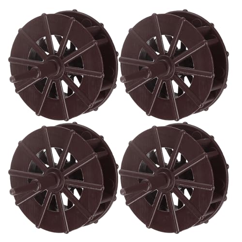 uxcell 4 Pcs Fountain Water Wheel, 1.4 Inch Desktop Fortune Statue Aquarium Wheels Decor Water Fountains Wheel Brown - size: 1.4 Inch
