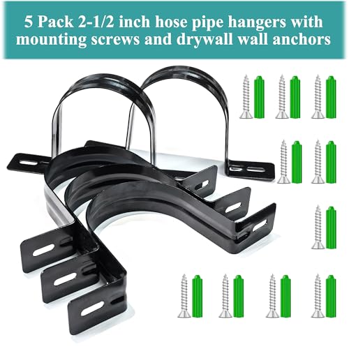 Dust Collection Hose and Pipe Holder Adjustable Hangers Bracket, Don’t Broken Like Plastic After Long Time, Durable Spray Iron, 5 PCS (Black, 2-1/2 Inch) - color: Black, size: 2-1/2 Inch