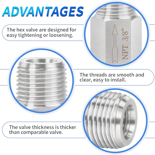 ChillWaves 304 Stainless Steel In-Line Siamese Check Valve 1/2" NPT Male Thread, One-Way Non-return Check Valve for Backflow Prevention(1-PACK) - size: 1/2" MNPT, style: Siamese Check Valve