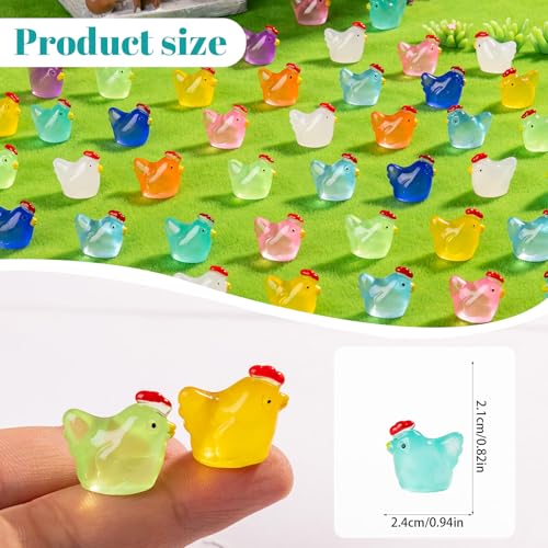 90 Pcs Mini Resin Hen Figurine Bulk Mini Hen Figurine Cake Decorations Cute Miniature Resin Sculpture Ornament Micro Landscape Office Garden Desk Party Tabletop Decor - color: Hen -90p