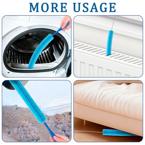 Dryer Vent Cleaner Kit – Flexible Brush & Universal Vacuum Attachment for Lint Removal, Dryer Duct and Vent Cleaning Tool for Dryer, Washer, Car Vents & Air Ducts