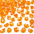 DomeStar Orange Fake Ice Rocks, 150PCS Acrylic Gems Crystals Plastic Diamonds Centerpiece for Vase Fillers DIY Craft Wedding Party Table Scatter Burnt Orange Decorations