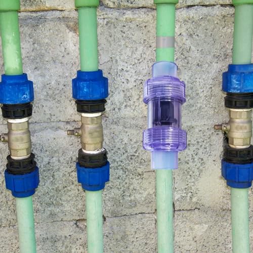 UPVC Check Valve 3/4 inch Clear Double True Union Flap Check Valve Durable for Fish Tank Pump System Non-Return Water Tube Connector Backflow Prevention