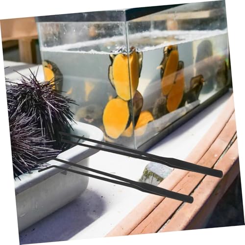 TOYANDONA 4pcs Stainless Steel Aquarium Tweezers Set 27cm Long Feeding Tongs Curved and Straight Tips for Fish Tank Planting and Aquascaping Tools