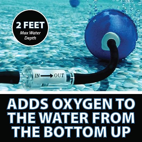 PondAir 2, Complete Aeration Kit, Whisper Quiet Water Garden Oxygenation Bubbler System Adds Oxygen to Koi & Fish Ponds, Outdoor Aerator Compressor Pump, Tubing & 2 Air Submersible Stone