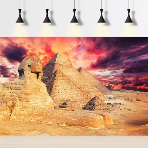 Pyramids with Sphinx Aquarium Background Sunset Great Sphinx and The Pyramids Terrarium Background The Great Egyptian Pyramids Fish Tank Background Sphinx Reptile Habitat Background 48x20in - size: 48(W)x20(H)inches/ 120(W)*50cm(H)