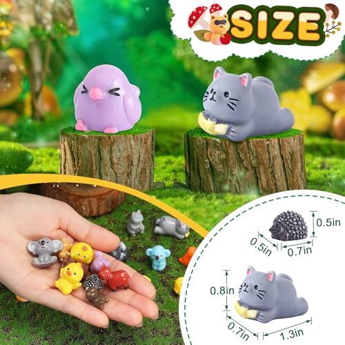 DWWPOO 70 Pcs Mini Resin Animals Tiny Animals Mini Ducks Garden Decor 70 Styles Tiny Resin Miniature Figurines Bulk for Dollhouse Slime Charm for Craft DIY Hide Crafts Decor Aquarium Toys