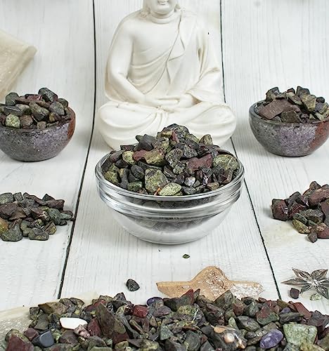 Crocon 1/2 LB Crushed Dragon Bloodstone Chips Bulk Stones 1100+ Carats Natural Quartz Pieces Irregular Shape Gemstones House Warming Gifts New Home & Chakra healing crystals Home D�cor gifts for women - color: Dragon Bloodstone, size: 1/2 Pound