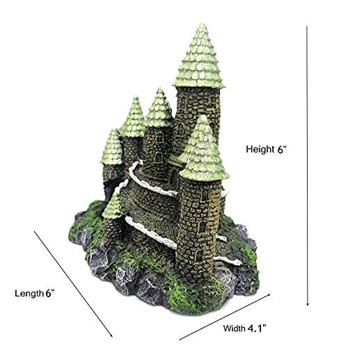 M2cbridge Aquarium Decor Castle Shipwreck Ornament Underwater Landscape(Green Castle) - color: Green Castle