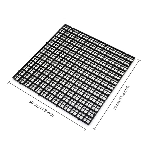 ALEGI 24 Pcs Aquarium Fish Tank Divider Plastic Egg Crate Aquarium Filter Bottom Tray Grid Isolation Board Partition Net Pane Separator (L 24pcs Black) - size: L 24pcs Black