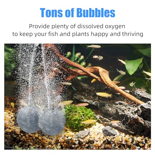AQUANEAT Air Stones for Ponds 2 Inch, Long Lasting Aerator Oxygen Diffuser, Air Pump Accessories for Aquariums, Fish Tanks, Hydroponics and DWC Reservoirs 4 Pack