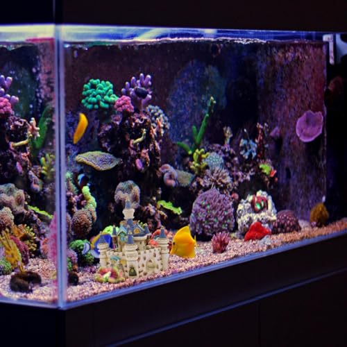 balacoo Fish Tank Castle Decor 5.70X4.33X4.33In Aquarium Underwater Castle Ornament Resin Hideout for Betta Tropical Fish