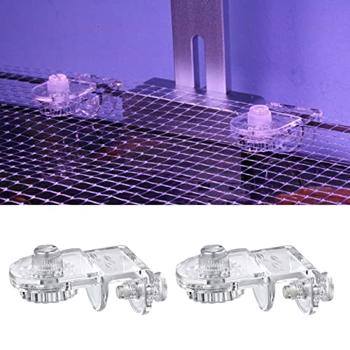 2Pcs Screen Net Holder Fish for Tank Clear Acrylic Mounting Clips Aquarium Cover Clamp Anti-Jump Clip Aquarium Screen Kit Fish Tank Anti Jump