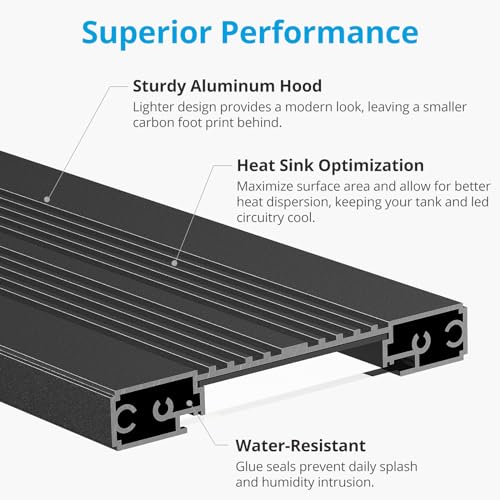 NICREW C10 24/7 LED Aquarium Light for Plants, 24-30 Inches, Full Spectrum Fish Tank Light with Timer, Brightness Adjustable - size: 24 - 30 in
