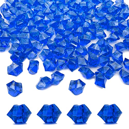 Fake Crushed Ice Cubes, Vase Fillers, 150 pcs 16 * 22mm Artificial Acrylic Crystal Rocks Diamonds for Vase Fillers,Table Scatter, Party Favor, Wedding Decoration(0.86 * 0.62inch,Darkblue) - color: Dark Blue-16*22mm-150pcs