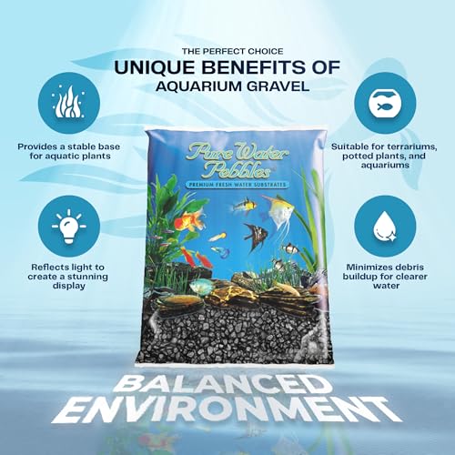 Jet Black Aquarium Gravel - 5 lbs - Non-Toxic, Colorfast, Vibrant Substrate for Aquariums, Terrariums, Ponds & Crafts - color: Jet Black, size: 5 lb (Pack of 1)