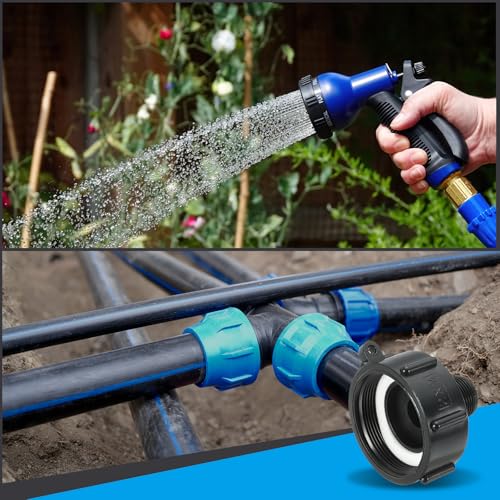 PATIKIL 275 330 IBC Tote Adapter, Drain Adapter, 2 Pcs 2" Coarse Thread x 3/4" Male G Hose for Garden Hose Connection, Black