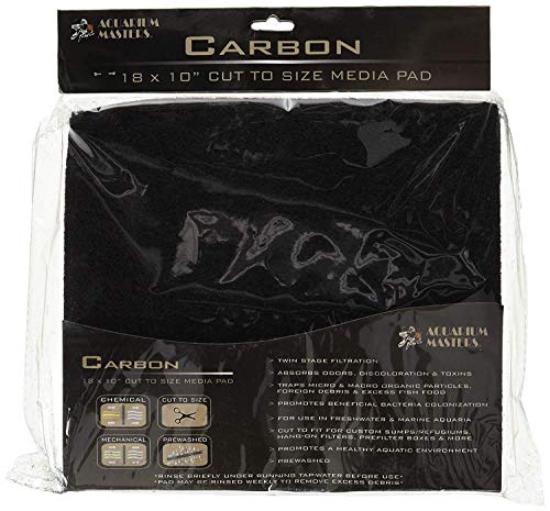 EA Premium Carbon Infused Filter Pad 18x10 - Cut to Fit for Aquariums and Pond