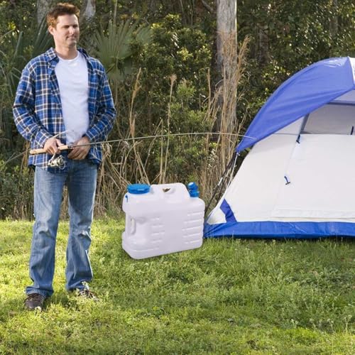 5 Gallon/18.5L Water Container with Spigot, Portable BPA Free Water Jug, Multifunction Water Tank for Camping Outdoor Hiking Picnic Supplies, Emergency Stroage, 2 Pack - size: 5 gal, 2 pack