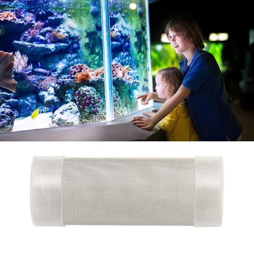 Tnfeeon Stainless Steel Mesh Inflow Aquarium Filter Guard Intake Cover for Shrimp and Fish Aquarium Intake Filter Mesh Cover Fish Mesh Net Strainer Tube Filter Accessory (L)