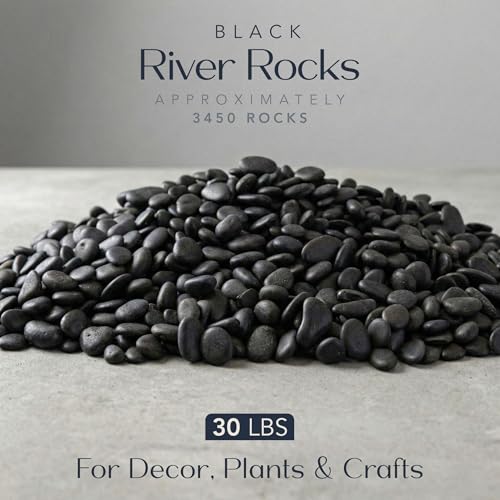 River Rocks Decorative Ornamental Vase Filler 0.5" - 0.75" Black Aquarium Grave30 lbs - Landscaping Pebbles for Indoor Plants, Succulents, Terrarium & Home Decor, DIY & Crafting – Royal Imports - size: Small - 30 lbs, style: Black