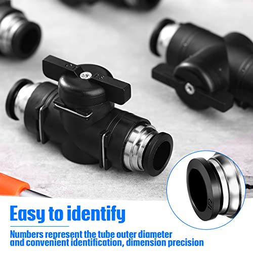 Flutesan 5 Pcs 1/2" x 1/2" OD Push to Connect Pneumatic Ball Valve PVC Air Flow Control Valve Quick Connect Tube Fittings Air Line Hose Fittings - size: 1/2" x 1/2" OD
