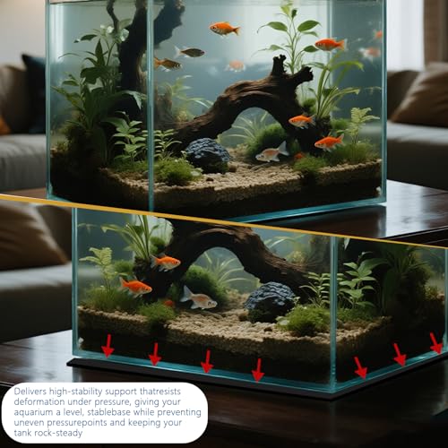 20 Gallon Aquarium Leveling Mat,23.6 x 11.8in Fish Tank Mat for Under Tank Shock Absorbing Non Slip Heavy Weight Support Neoprene Fish Tank Foam Pad,Cut-to-Size,6mm,1PACK