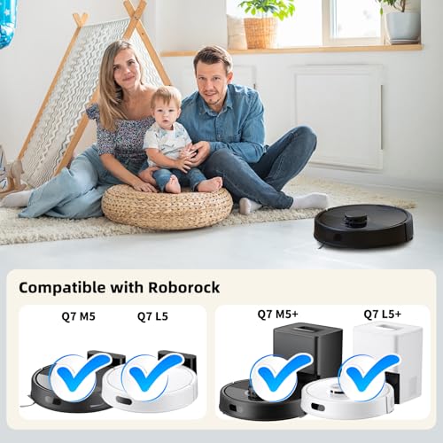 Replacement Parts for Roborock Q7 M5/M5+, Q7 L5/L5+ Plus Robot Vacuum Accessories Kit, 2 Main Brush, 4 Mop Clothes, 4 Filters, 6 Side Brushes, 1 Cleaning Tool - color: Q7M5+/Q7L5+ Accessories