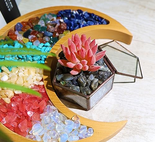 QINJIEJIE Labradorite Crystals Tumbled Chips Natural Stone Gravel Bulk Crushed Rocks Pieces Polished Quartz Stone 0.55Lbs Decorative Fish Tank Pebbles Vase Filler Irregular Shaped Gemstone - color: Grey Labradorite, size: 0.55 Pound