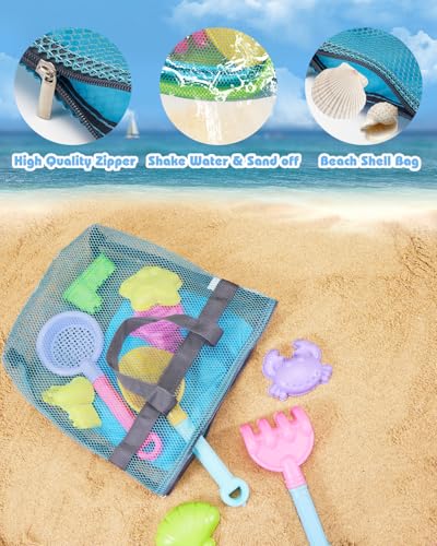 Beach Toys for Toddlers 1-3, Beach Toy Sand Toy for Kids Ages 4-8, 2 Collapsible Sand Bucket and Shovels, Mesh Bag, Sand Castle Animal Molds Sets, Travel Sandbox Toys for Toddlers Kids Age 3-10 - style: 2 Beach Buckets Set